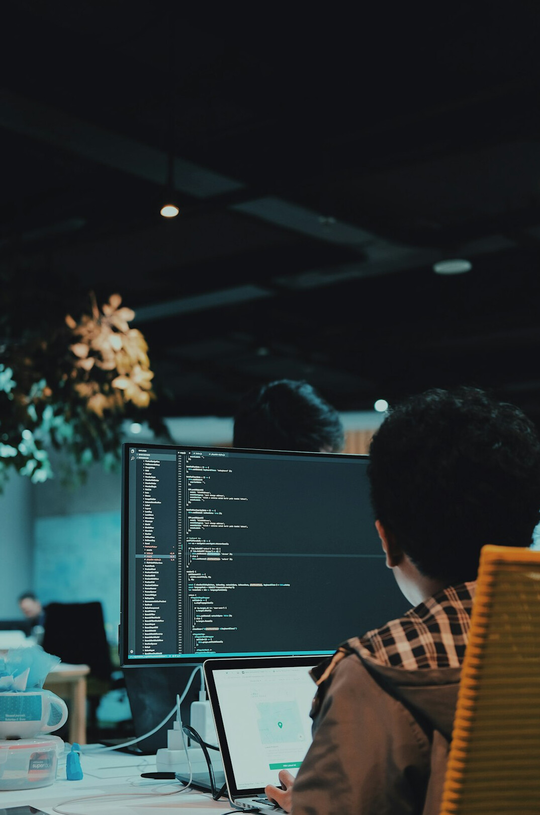 team of developers coding